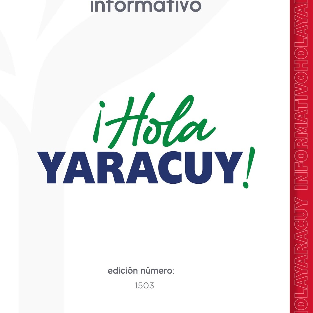 INFORMATIVO
_HOLA_ YARACUY..!!!

Edición Nro.1️⃣5️⃣0️⃣3️⃣

💧 Gobernador de Yaracuy anunció planes y...